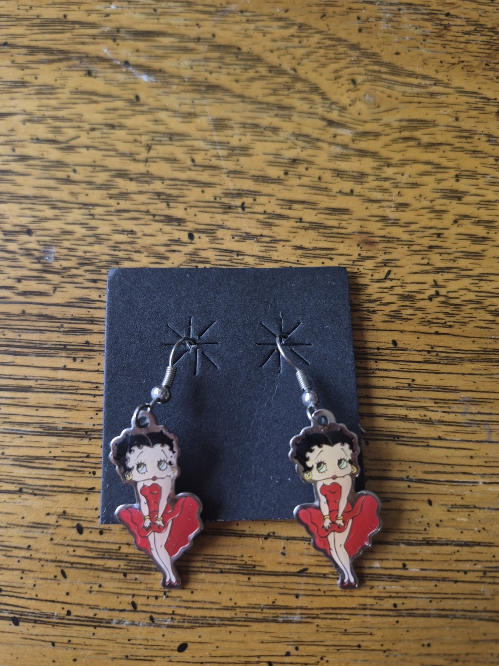 Betty Boop Red Dress Drop Earrings